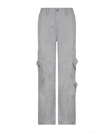 Cargo Solid Baggy Pants