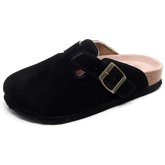 Baotou Women Closed Toe Cork Slippers