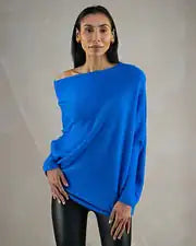 Off Shoulder Draped Jumper