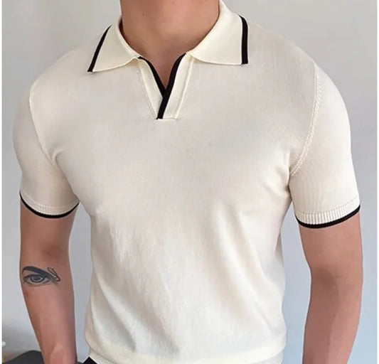 Open Neck Short Sleeve Polo