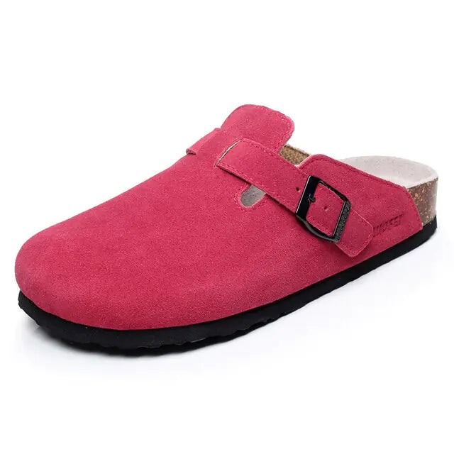 Baotou Women Closed Toe Cork Slippers