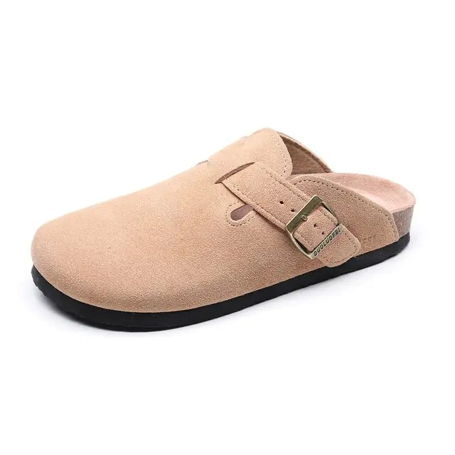 Baotou Women Closed Toe Cork Slippers