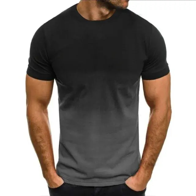 Summer Popular Men's T-shirt Thin Loose Short Sleeve Men's Fashion Gradient Series 3D Printed Round Collar Leisure Oversized Top