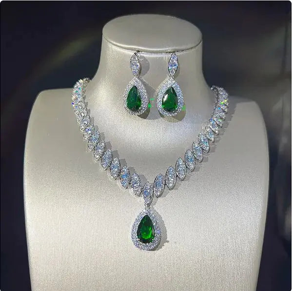 Zircon Necklace & Earring Set