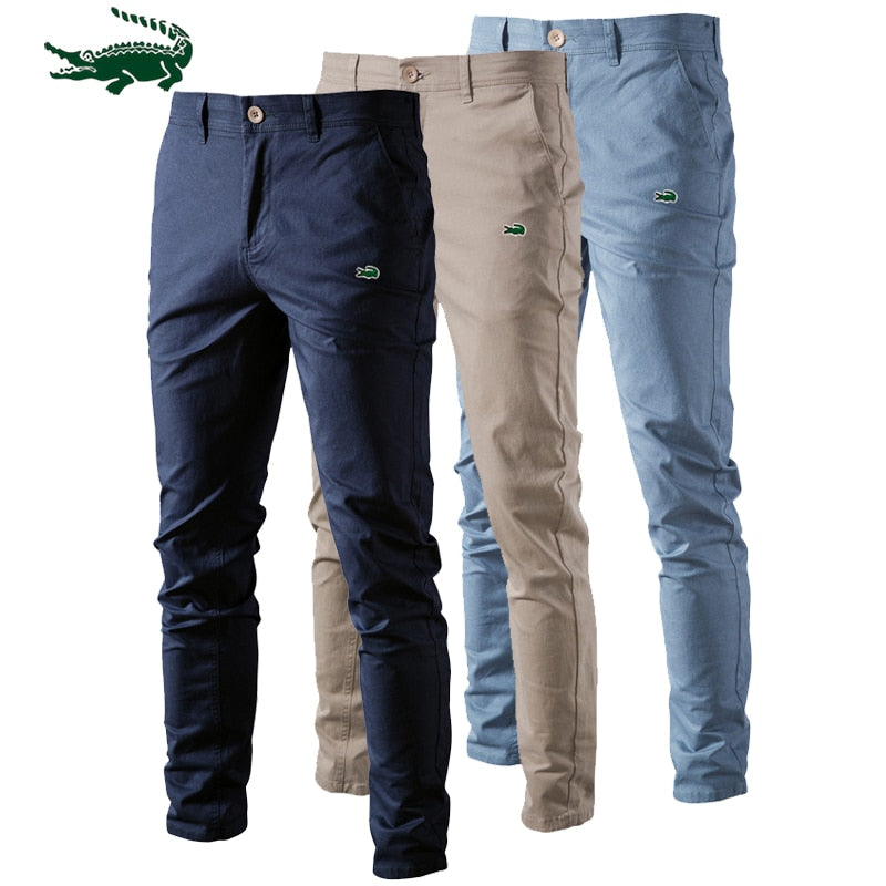 Solid Color Slim Fit Men's Pants