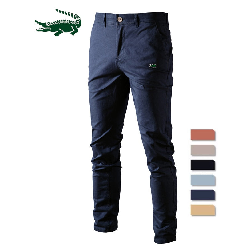 Solid Color Slim Fit Men's Pants