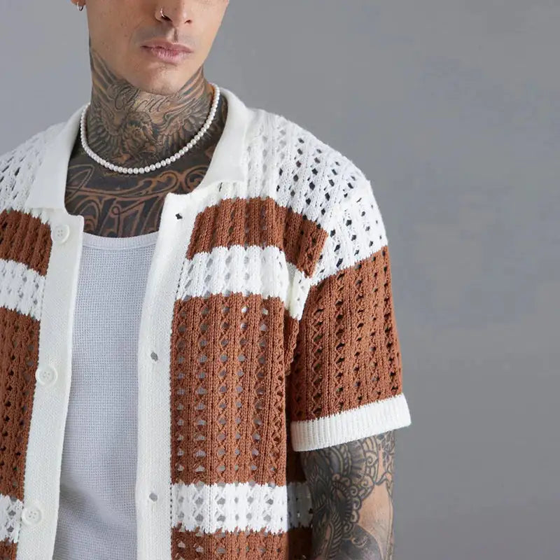 Patchwork Knit Shirt